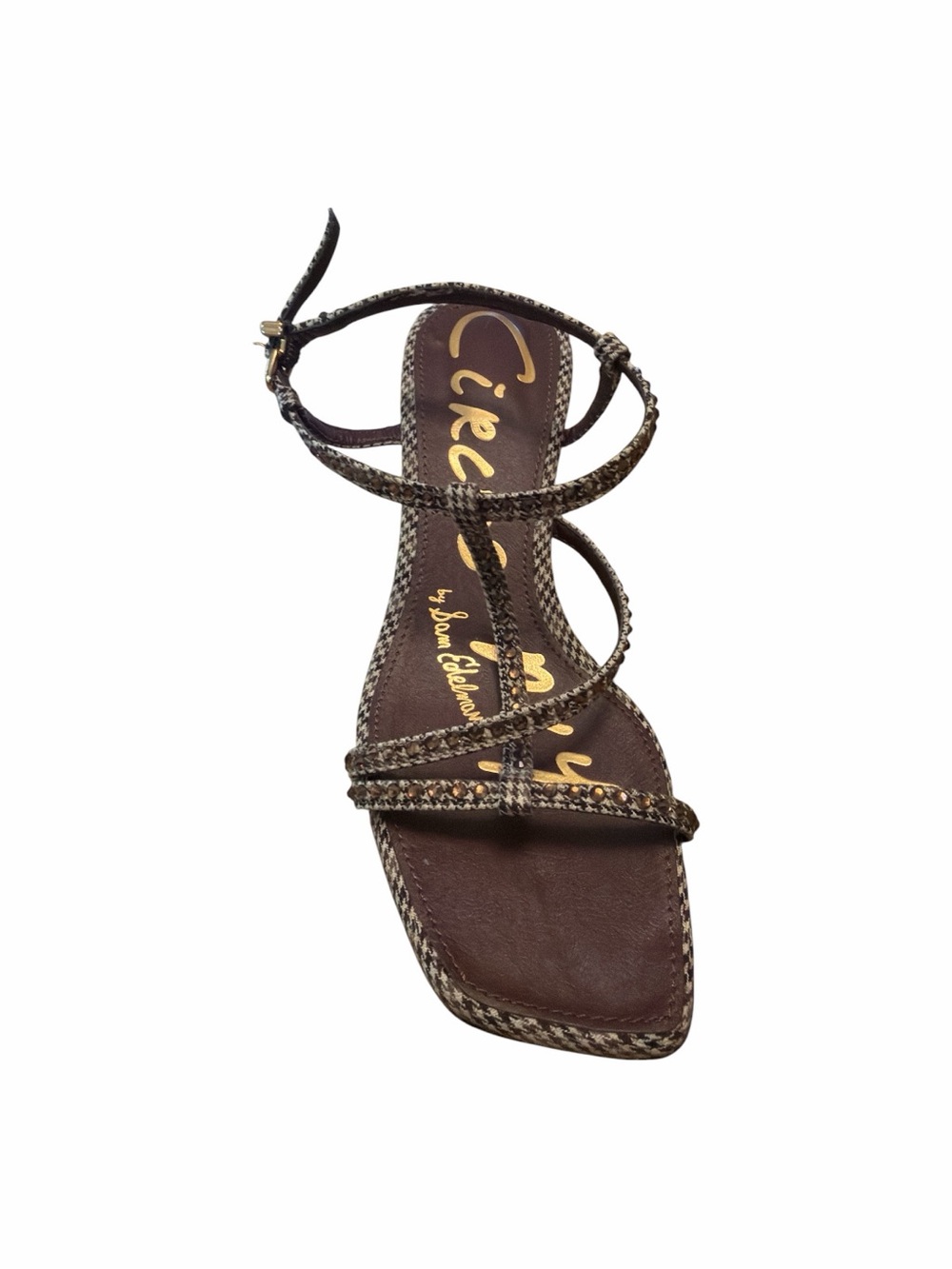 Circus by Sam Edelman Jaida Glitz Rhinestone T-Strap Kitten Heel Sandals 7 - Picture 4 of 8
